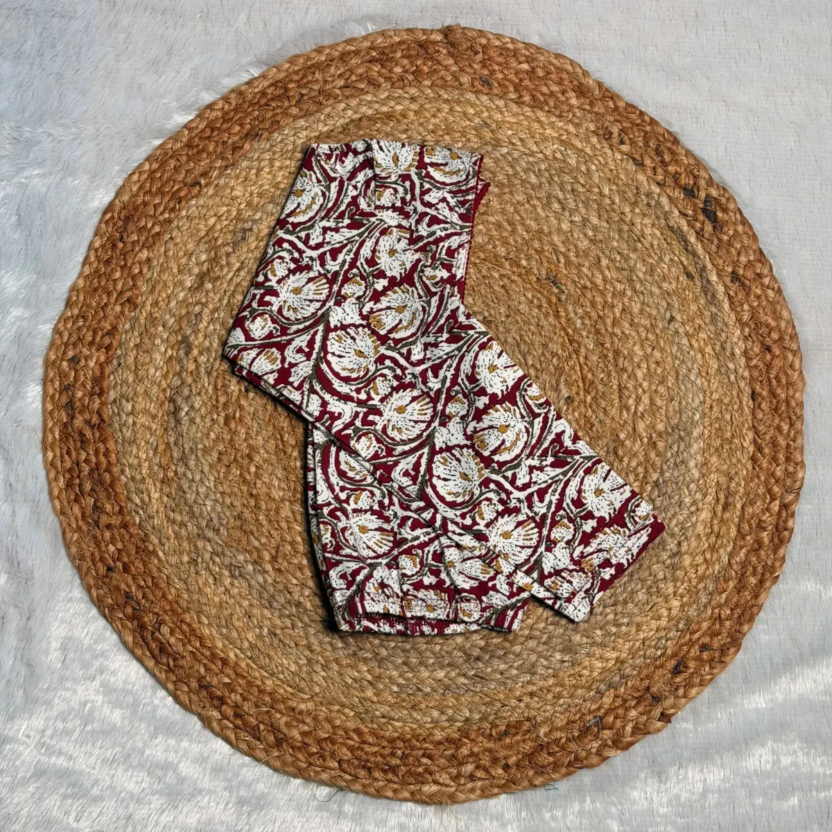 Full Sleeve Cotton Streachable Blouse Maroon White Flower