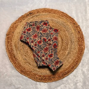 Full Sleeve Cotton Streachable Blouse Sandal Red Flower