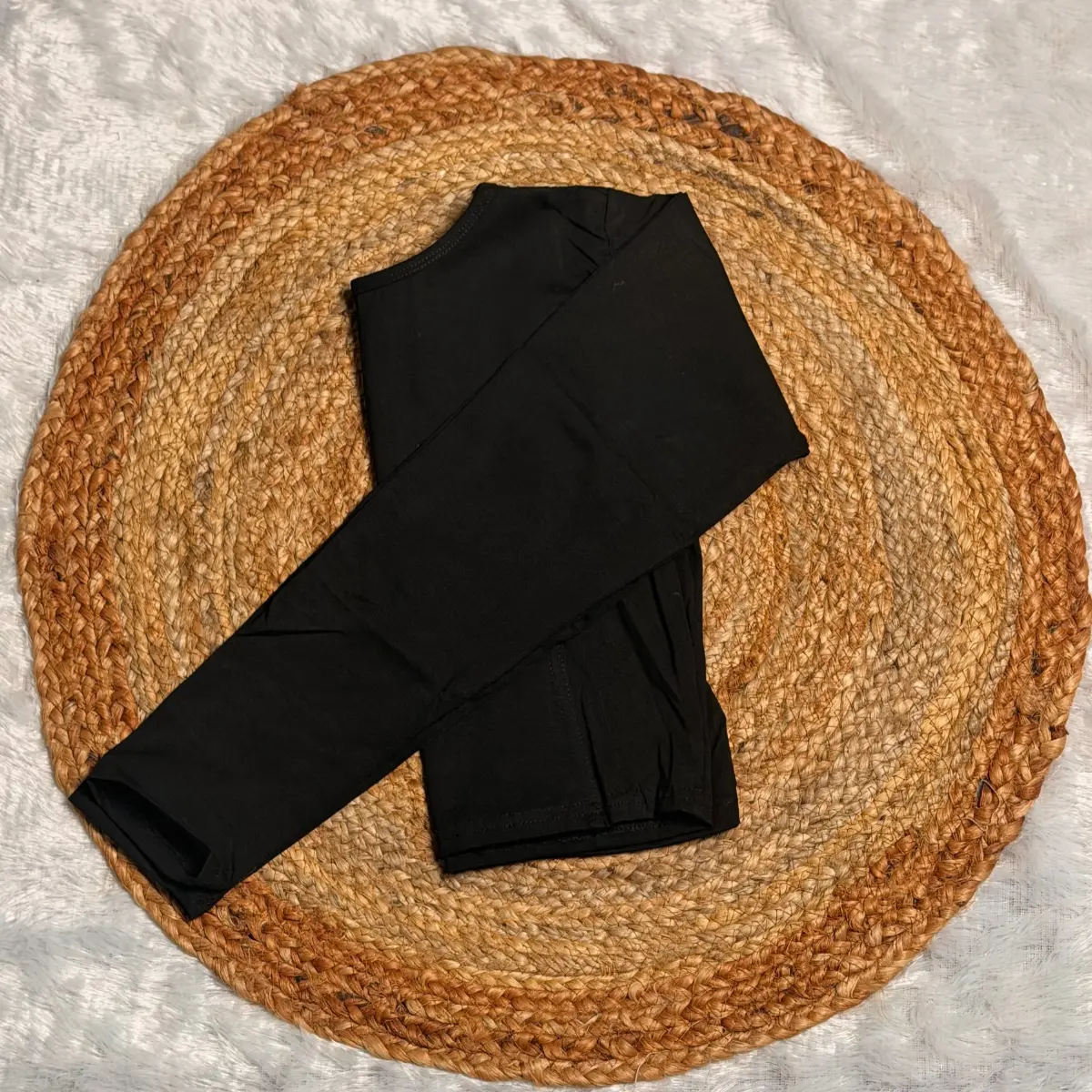 Boat Neck Full Sleeve Plain Black Blouse