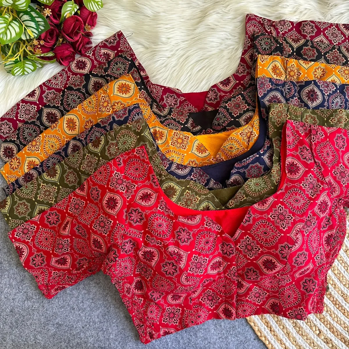 Ajrak Ready Made Blouse Black